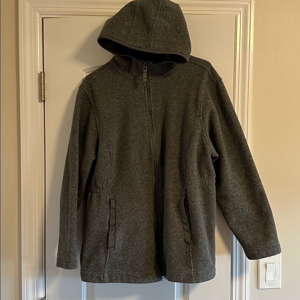 Lands' End Women’s Serious Sweat Relaxed Long Sleeve Full Zip Fleece Hoodie